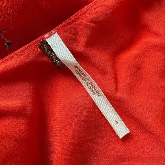 Free People Mockingbird Coral Red Floral Print
Backless Mini Dress sz 4 Sm/Med - Picture 8 of 10